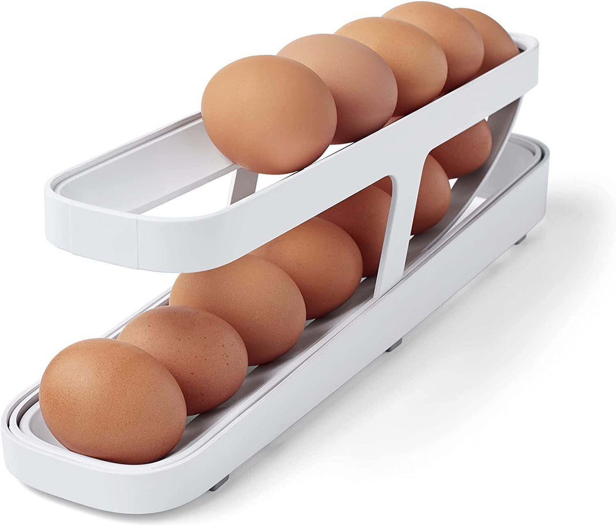 Automatic Scrolling Egg Rack Holder Storage Box Egg Basket Container Organizer Rolldown Refrigerator Egg Dispenser For Kitchen Gadgets - Joyscore