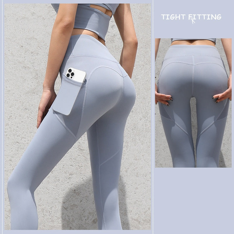 Seamless High-Waist Leggings with Pockets