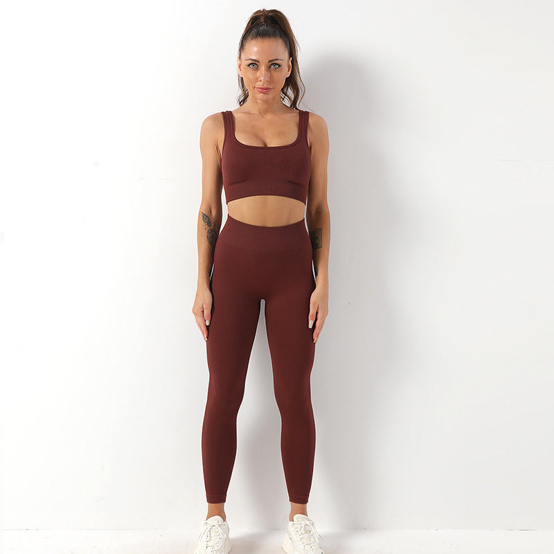 Seamless Yoga Set: Bra & High-Waist Leggings (2pcs) - Joyscore