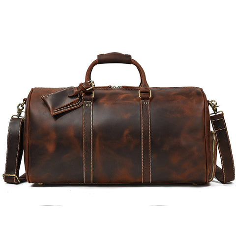 Leather Travel Retro Duffel Bag - Joyscore