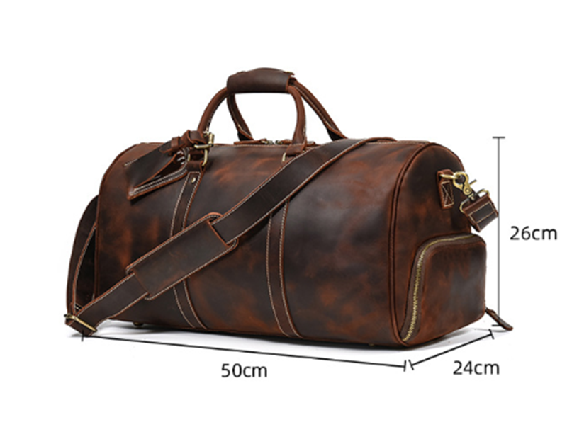 Leather Travel Retro Duffel Bag - Joyscore