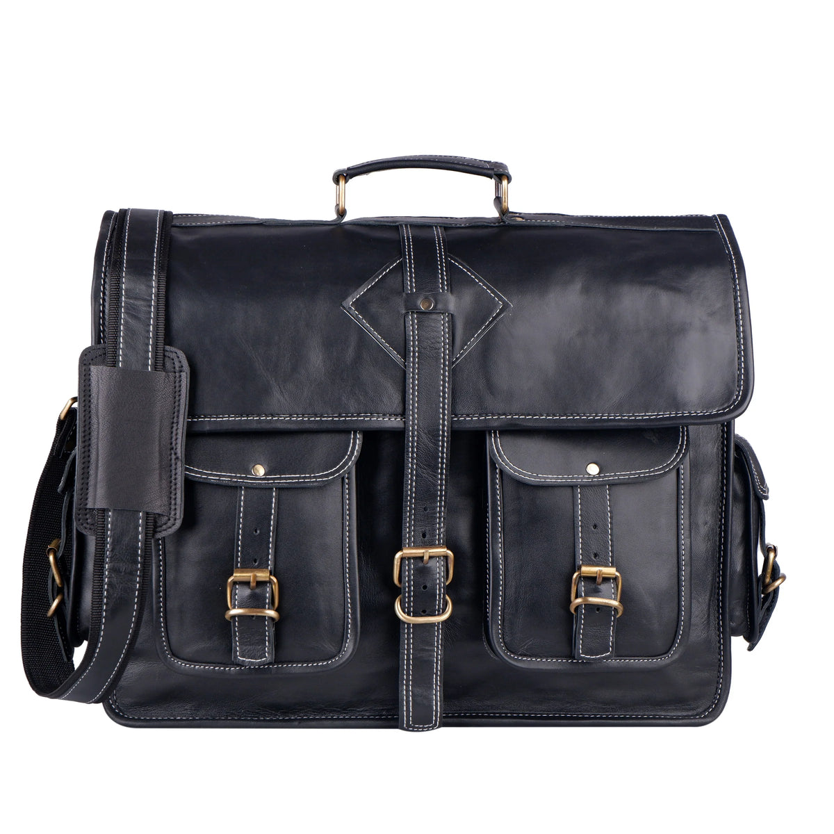 Retro Black Messenger Bag - Joyscore