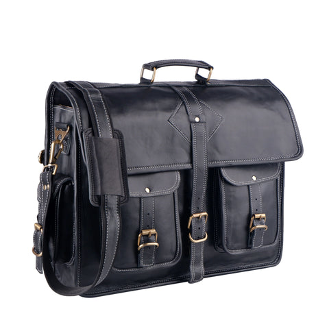 Retro Black Messenger Bag - Joyscore