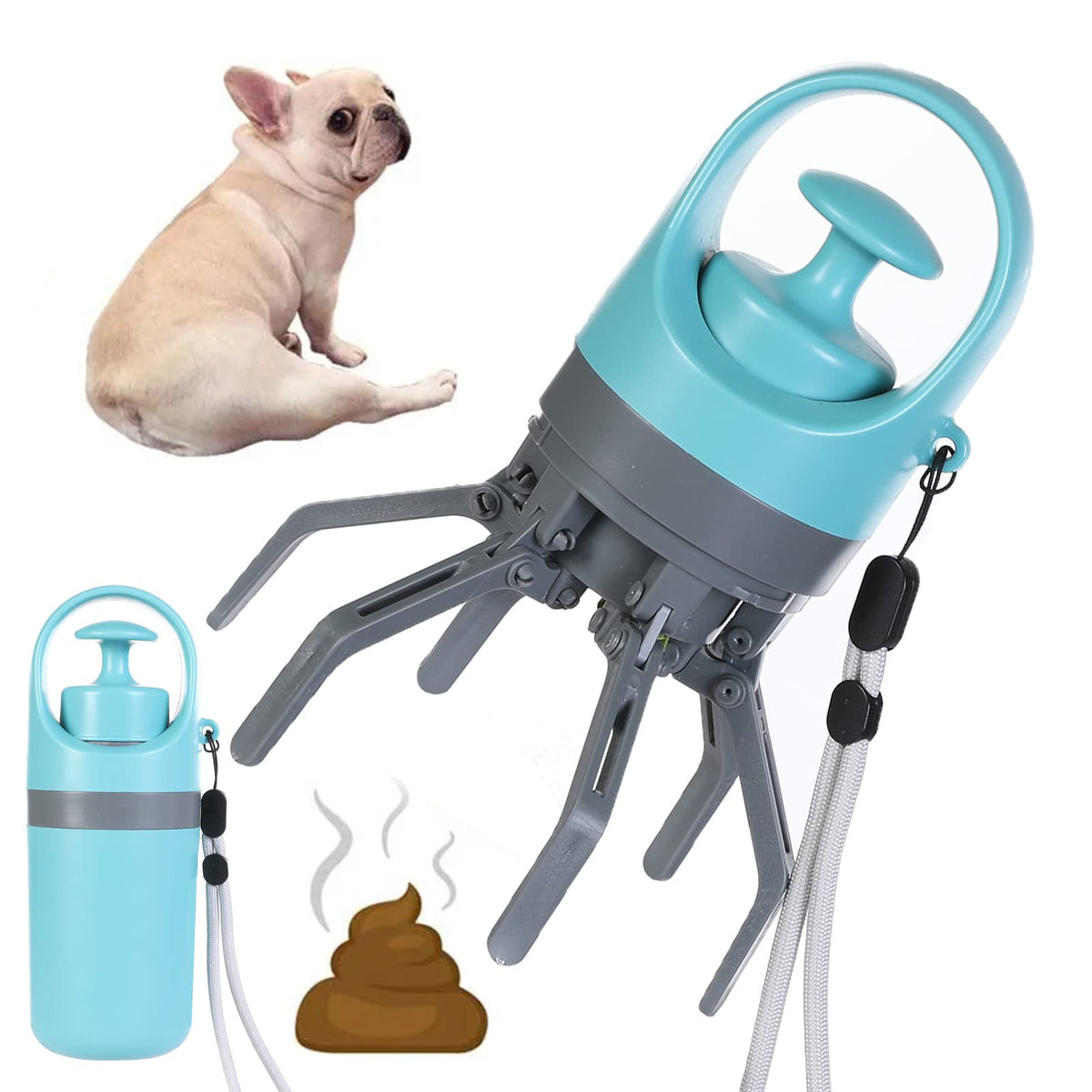 Portable Lightweight Dog Pooper Scooper With Built-in Poop Bag Dispenser Eight-claw Shovel For Pet Toilet Picker Pet Products - Joyscore