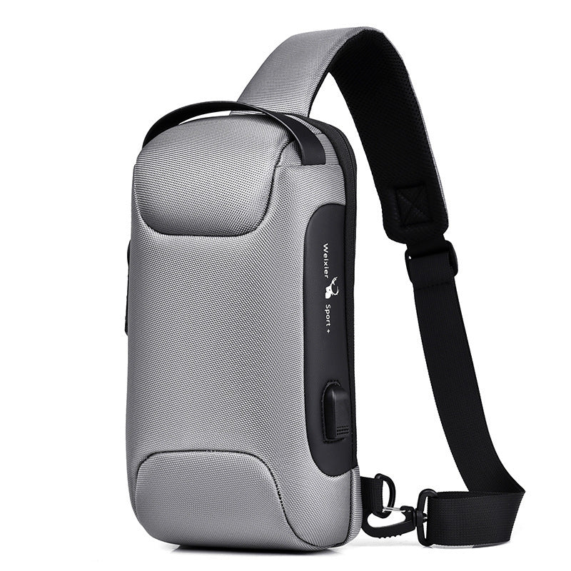 Waterproof USB Anti-theft Bag Men Oxford Crossbody Shoulder Bag Sling Multifunction Short Travel Messenger Chest Pack - Joyscore