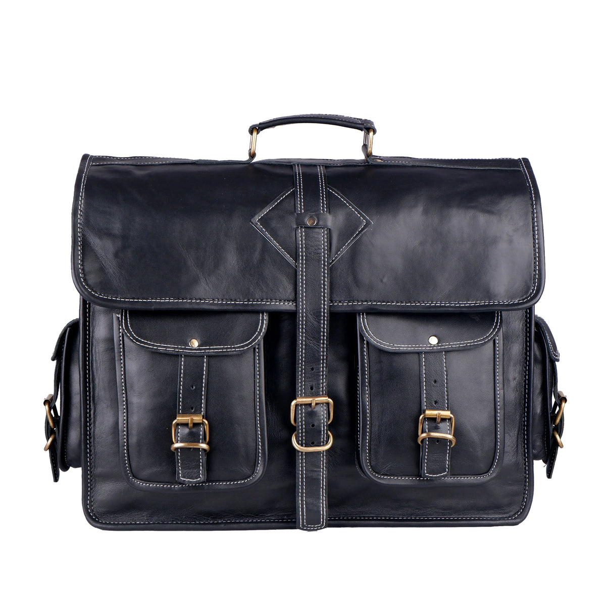 Retro Black Messenger Bag - Joyscore