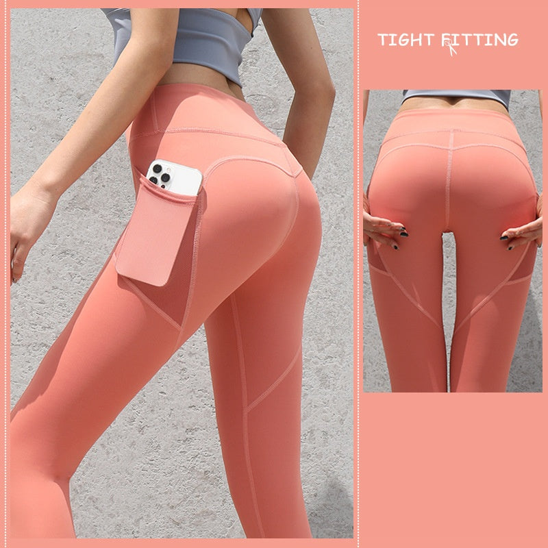 Seamless High-Waist Leggings with Pockets