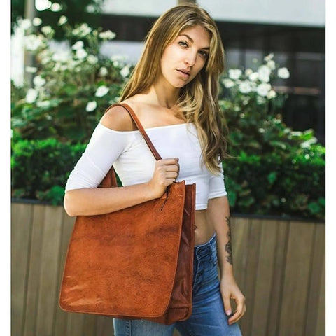 Women Leather Carry Handbags - Joyscore