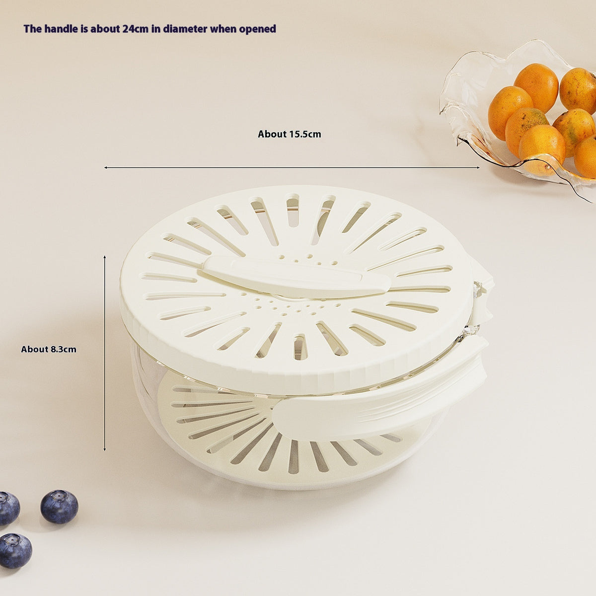 Fruit Drain Basket With Lid Vegetable Washing Bowl