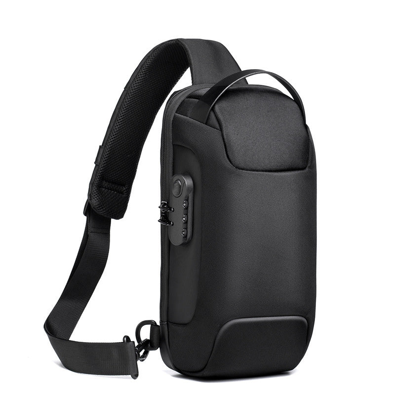 Waterproof USB Anti-theft Bag Men Oxford Crossbody Shoulder Bag Sling Multifunction Short Travel Messenger Chest Pack - Joyscore