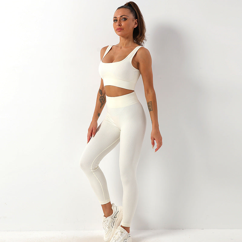 Seamless Yoga Set: Bra & High-Waist Leggings (2pcs) - Joyscore