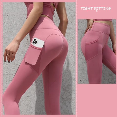 Seamless High-Waist Leggings with Pockets