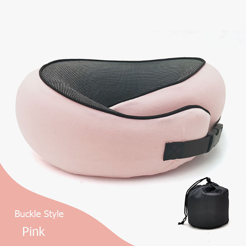 Travel Neck Pillow Non-Deformed Airplane Pillow Travel Neck Cushion Durable U-Shaped Travel Memory Cotton Nap Neck Pillow