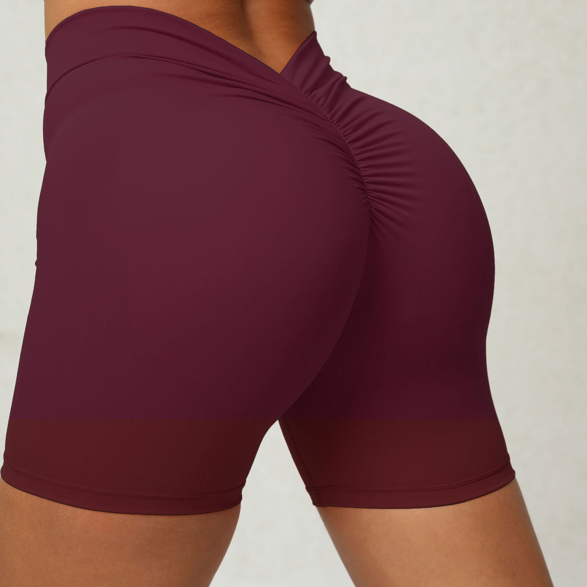 Back Waist Deep V-shaped Wrinkle Tight Yoga Shorts