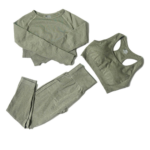 Jacquard Yoga Clothes Three-piece Quick-drying Sports Underwear