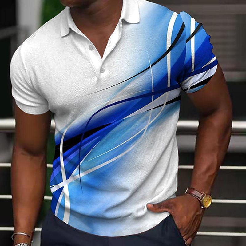 3D Button Short-sleeved Polo Shirt