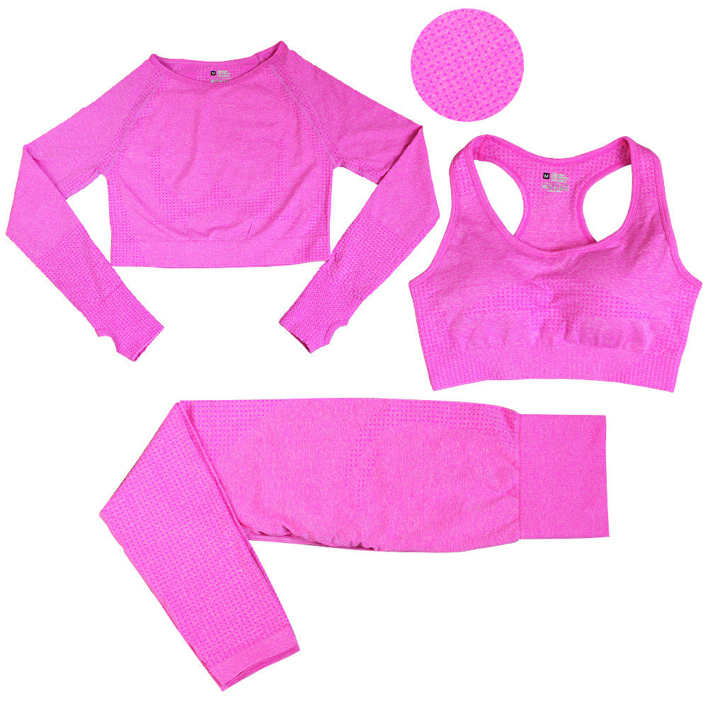 Jacquard Yoga Clothes Three-piece Quick-drying Sports Underwear