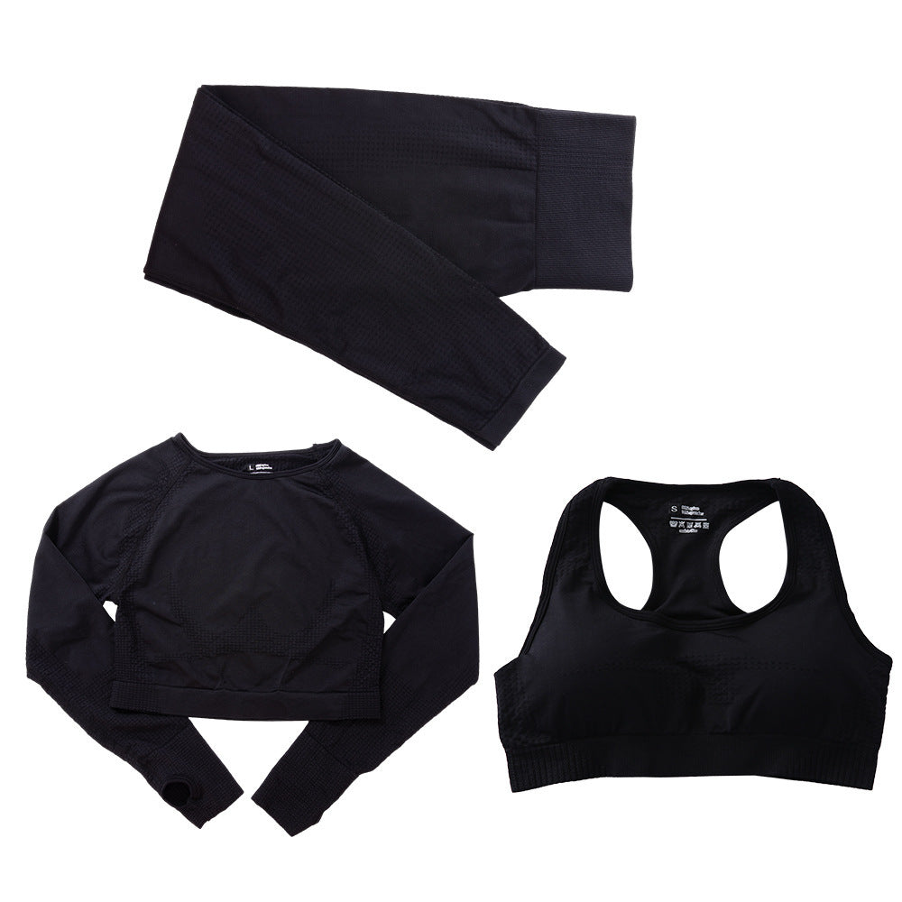 Jacquard Yoga Clothes Three-piece Quick-drying Sports Underwear