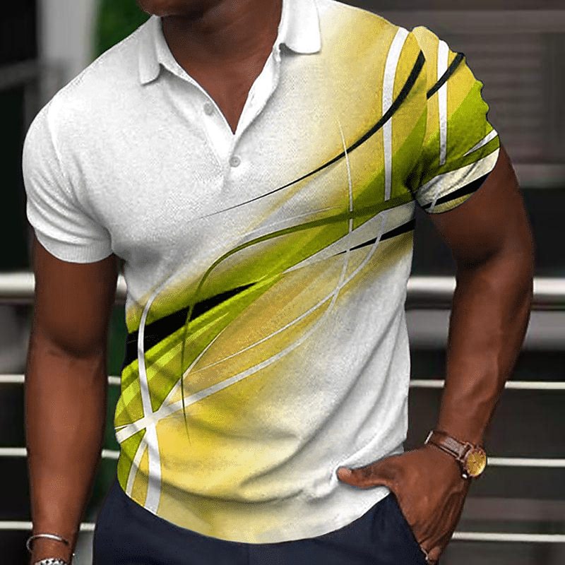 3D Button Short-sleeved Polo Shirt