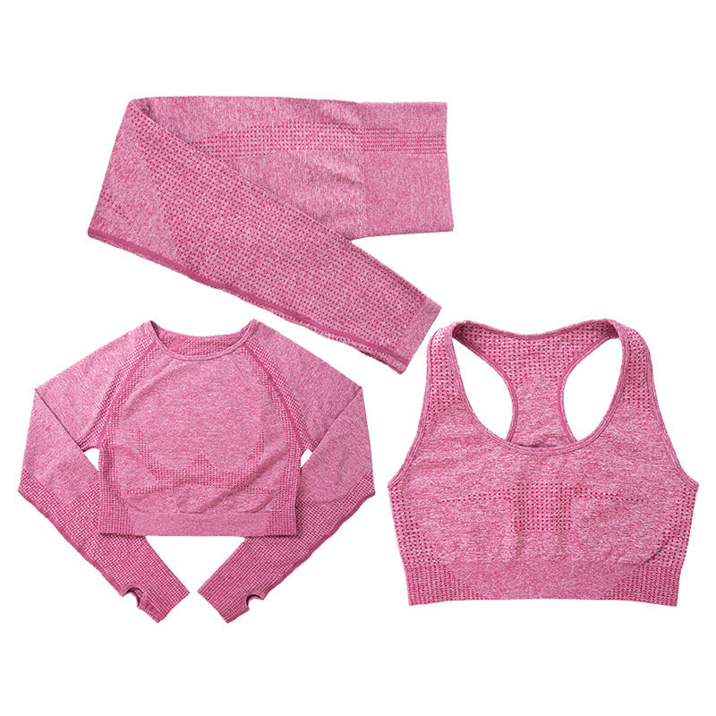 Jacquard Yoga Clothes Three-piece Quick-drying Sports Underwear