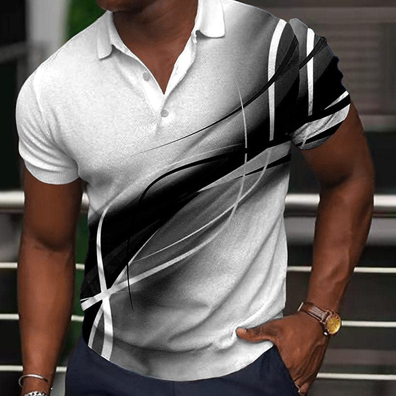 3D Button Short-sleeved Polo Shirt