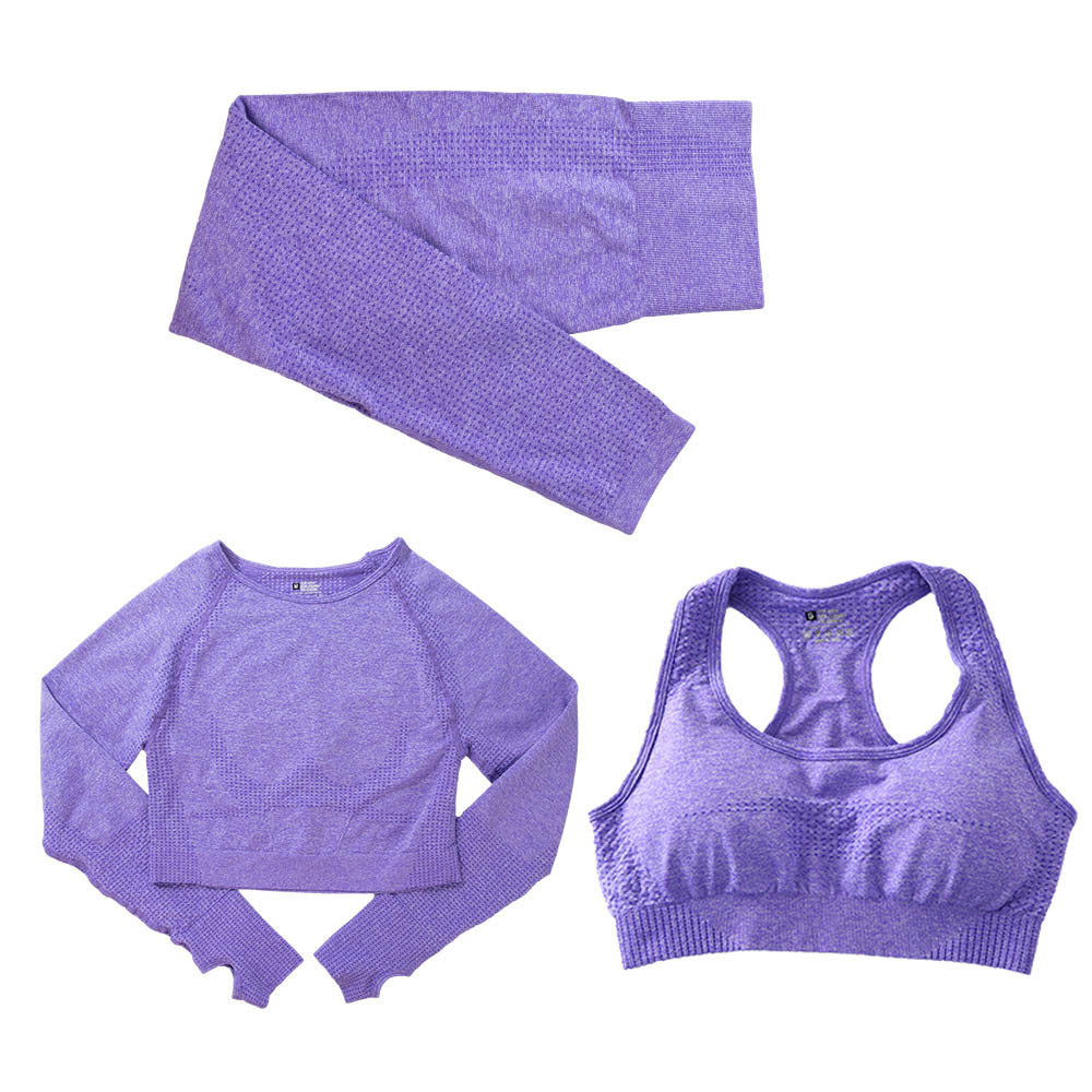 Jacquard Yoga Clothes Three-piece Quick-drying Sports Underwear