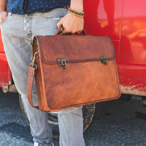 Office Vintage Leather Bag - Joyscore