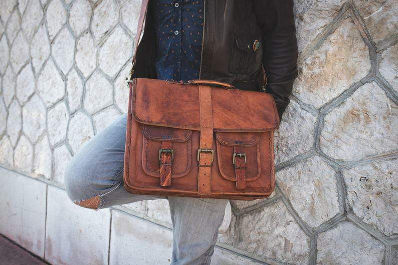 VINTAGE LEATHER OFFICE BAG - Joyscore