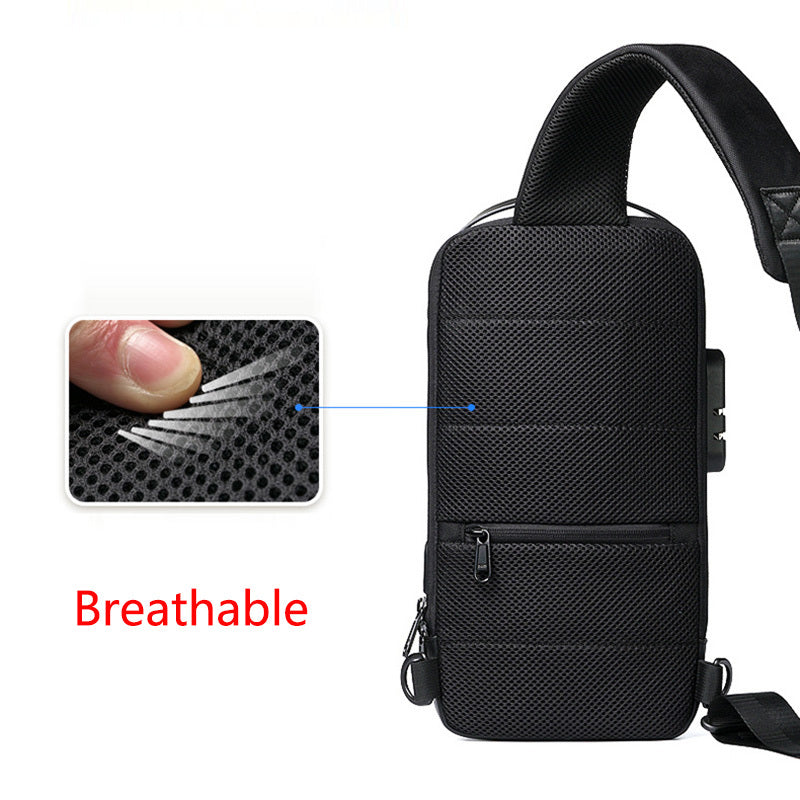 Waterproof USB Anti-theft Bag Men Oxford Crossbody Shoulder Bag Sling Multifunction Short Travel Messenger Chest Pack - Joyscore