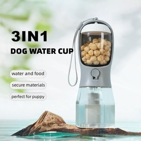 Dog Water Cup Drinking Food Garbage Bag Three-in-one Portable Small Multi-functional Pet Cups Pets Supplies - Joyscore