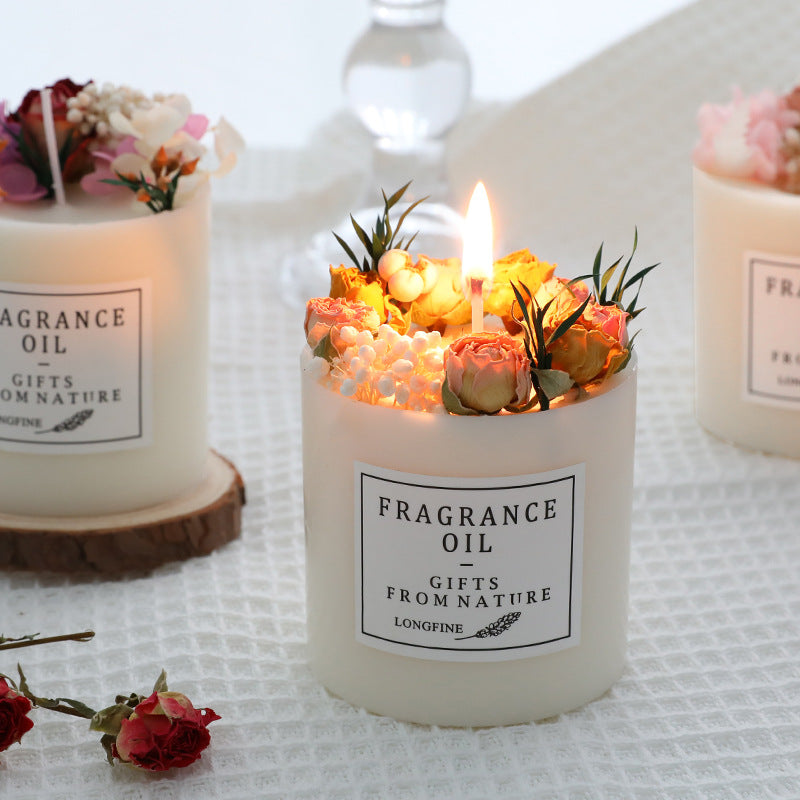 Dried Flowers Decor Candles - Joyscore