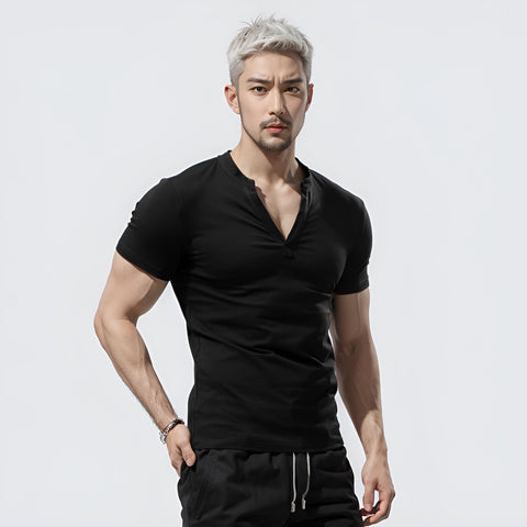 Fitness Retro Cardigan Half Sleeve Quick-drying Slim Fit Tight Breathable Short Sleeve