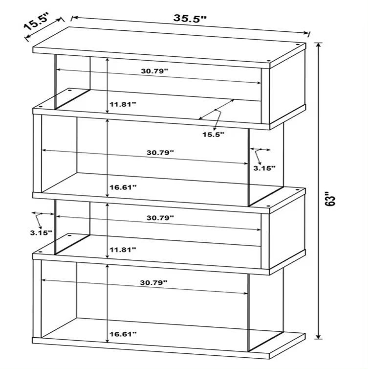 Ignacio Geometric Bookcase book self