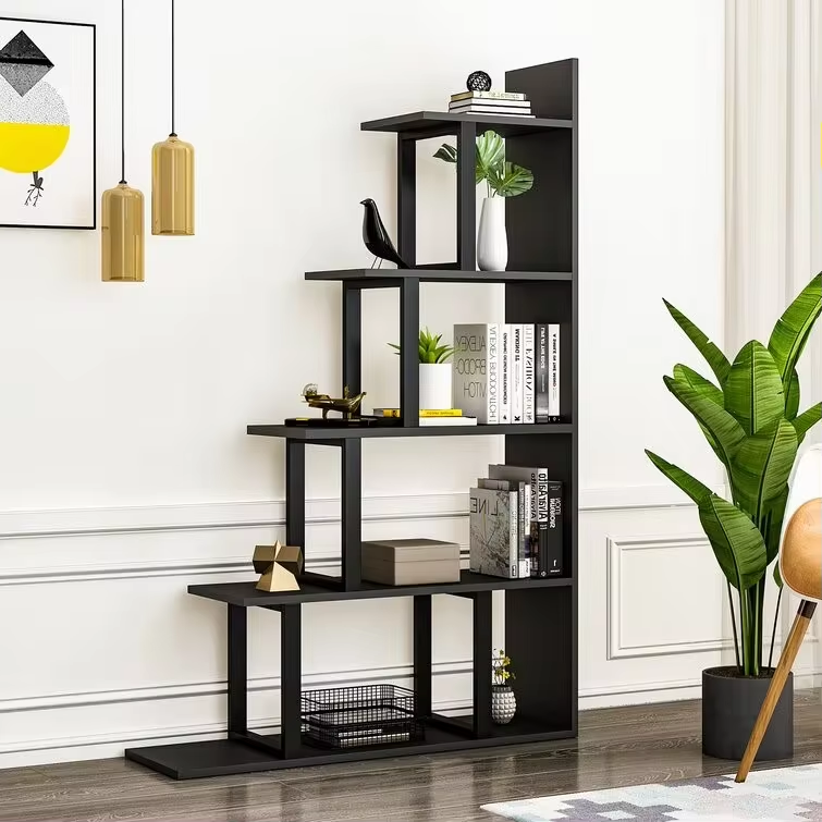 Freestanding Ladder Etagere Bookcase .outward like an open staircase from a solid back