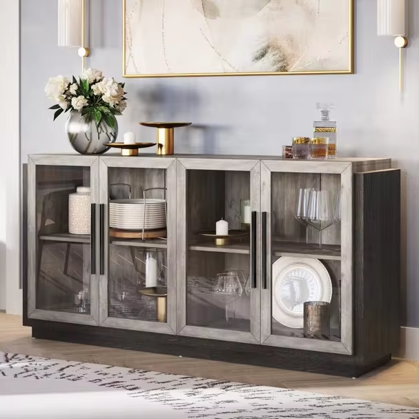 Modern and Classical Style wood wide sideboard is suitable for a variety of living room